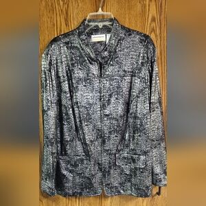 Alfred Dunner Zip Up Jacket/Blazer Womens Size 20W Faux Snakeskin